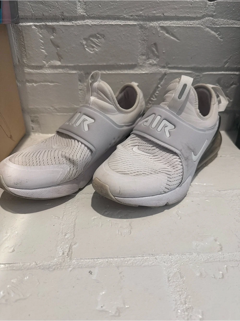 Nike Kids White Air Slip-On Sneakers with Strap